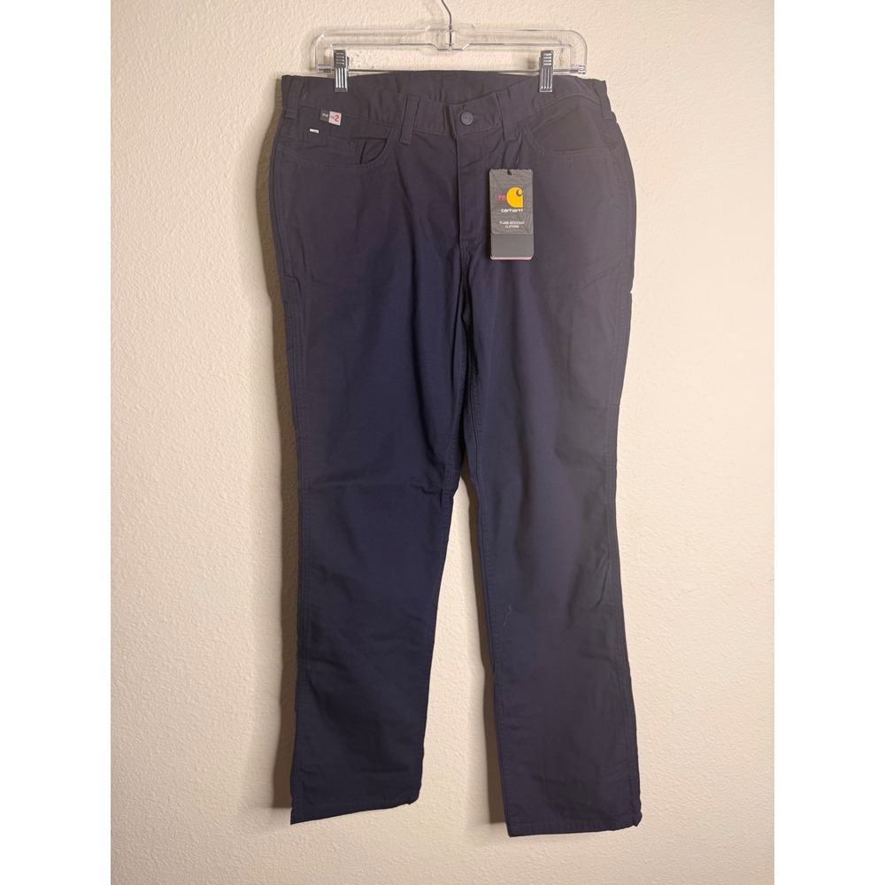 Carhartt FR Rugged Flex Canvas Work Pants Navy Flame Resistant Tactical NWT 14